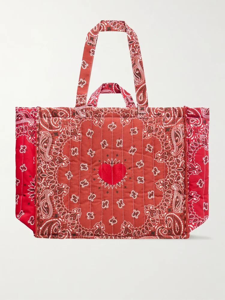 Maxi Cabas Coeur quilted printed tote