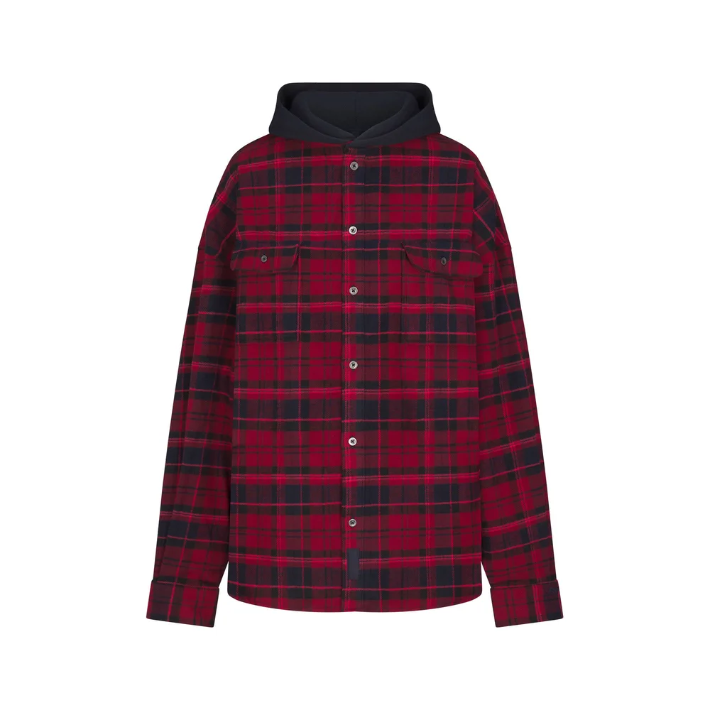 OUTDOOR FLANNEL OVERSIZED HOODED SHIRT