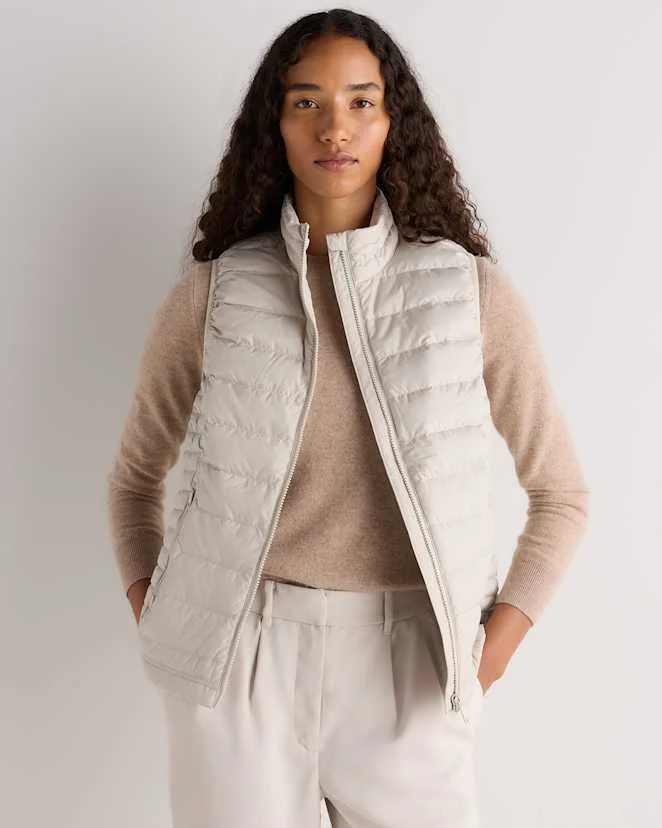 Travertine Beige Lightweight Down Packable Puffer Vest