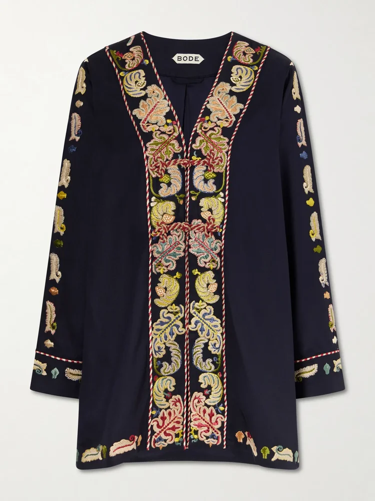Feather Runner embroidered cotton-blend twill jacket