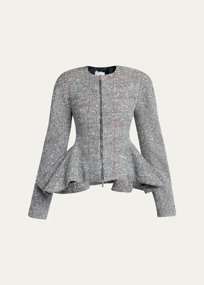 Speckled Wool-Blend Tweed Jacket