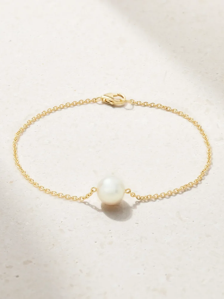 18-karat gold pearl bracelet
