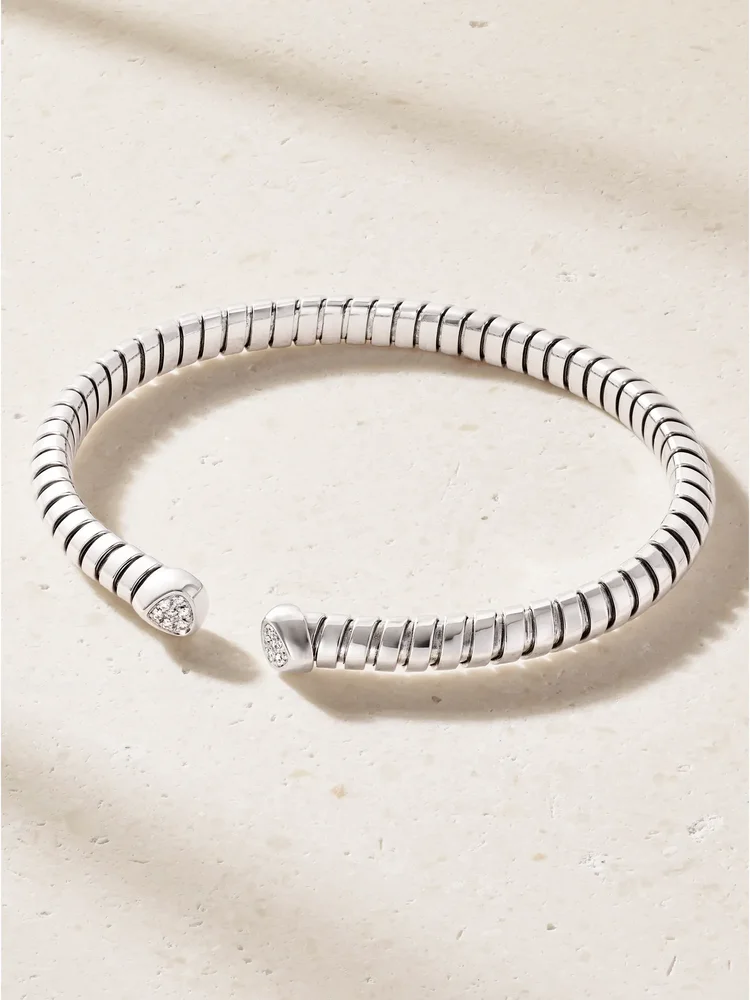 Trisolina 18-karat white gold diamonds bangle