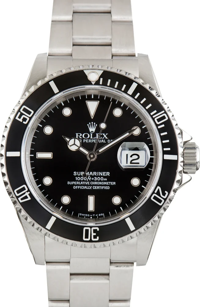 Pre-Owned Submariner Date Ref 16610 Black Dial