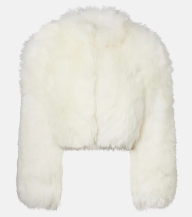 Cropped shearling jacket