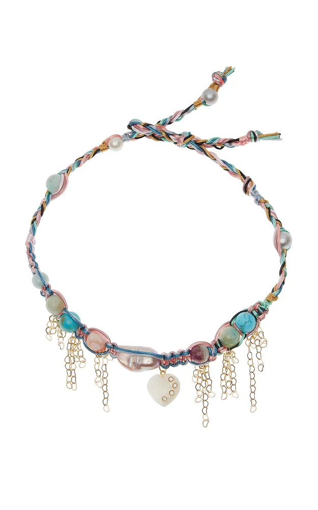 Pastel Barbie Heart Rocker 18K Yellow Gold Choker