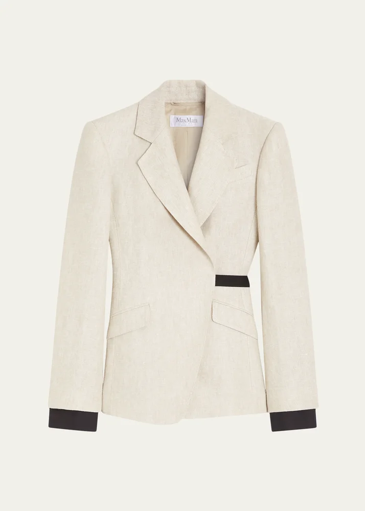 Neutro Wrap-Front Linen Drill Blazer