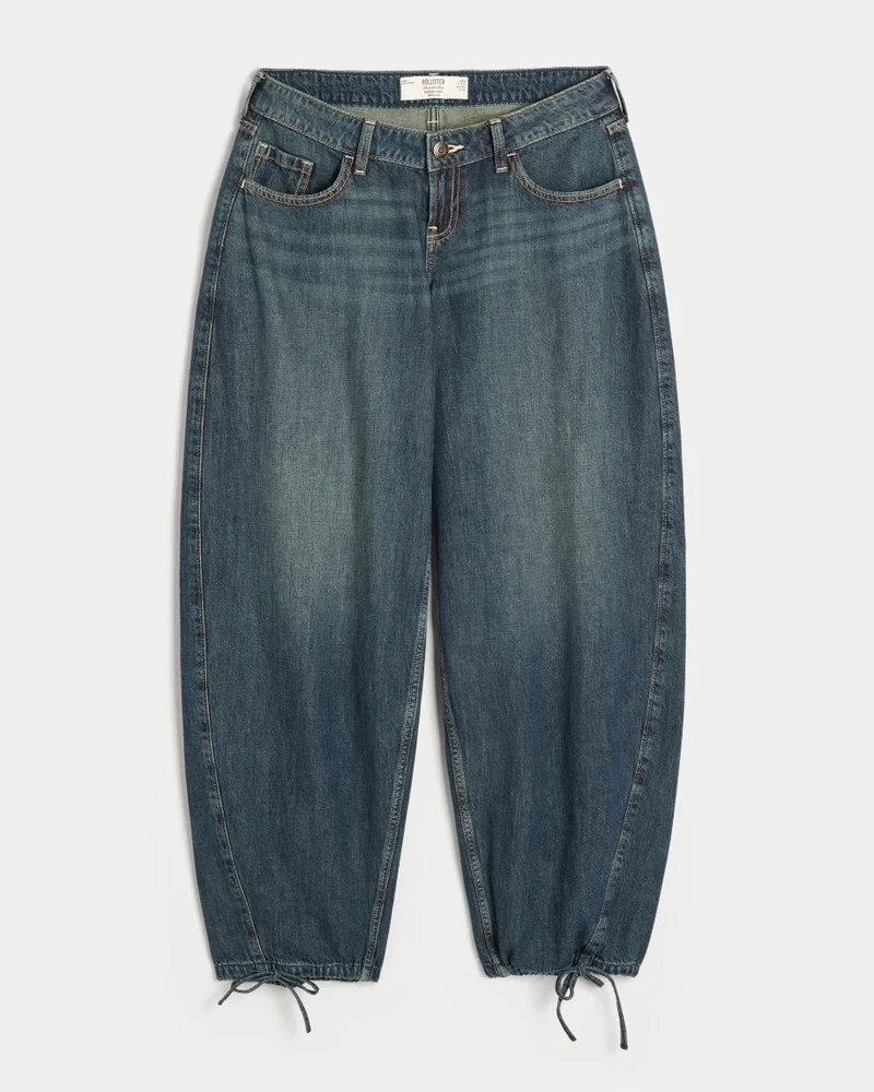 Ultra Low-Rise Balloon Jeans (dark wash)