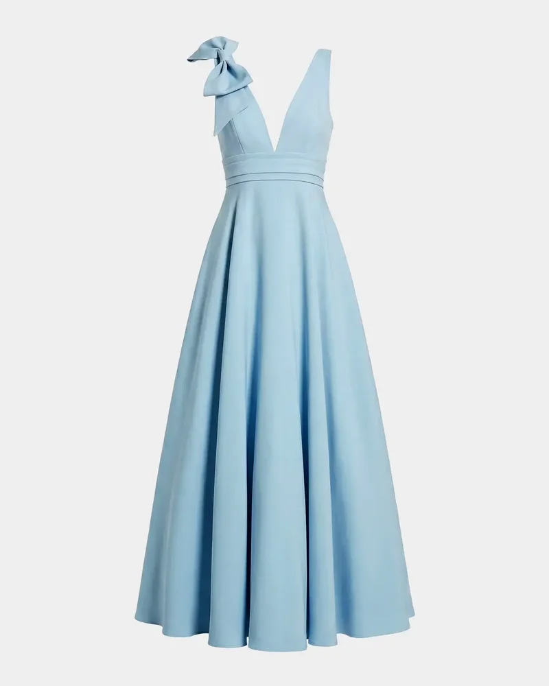 Petite Sleeveless Shoulder-Bow Ball Gown