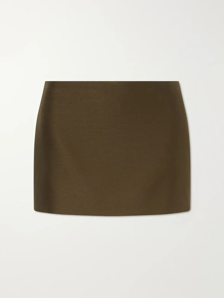 Jett wool and silk-blend cady mini skirt