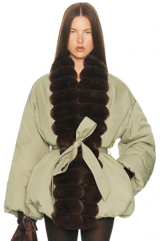 Bubble Puffer with Faux Fur