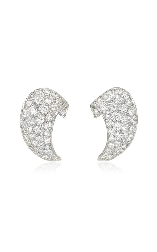 Retro Platinum Diamond Earrings