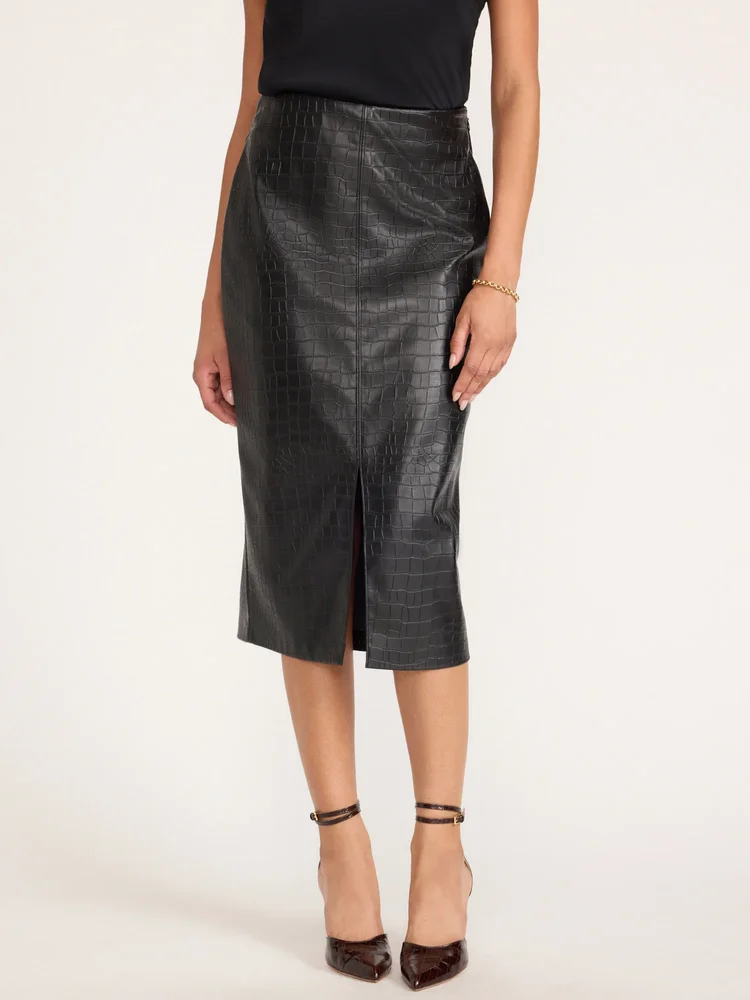 Esme Croco Embossed Skirt