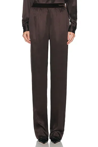 Silk Satin Straight Leg Pant