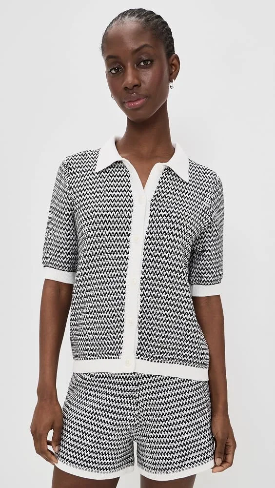 Gaelle Polo Knit Top