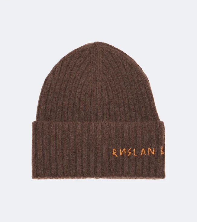 Logo ribbed-knit cashmere beanie