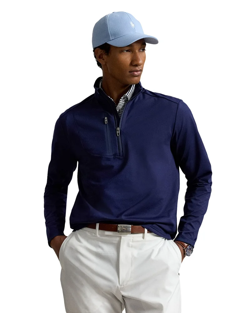 Stretch Jersey Quarter Zip Pullover Sweatshirt