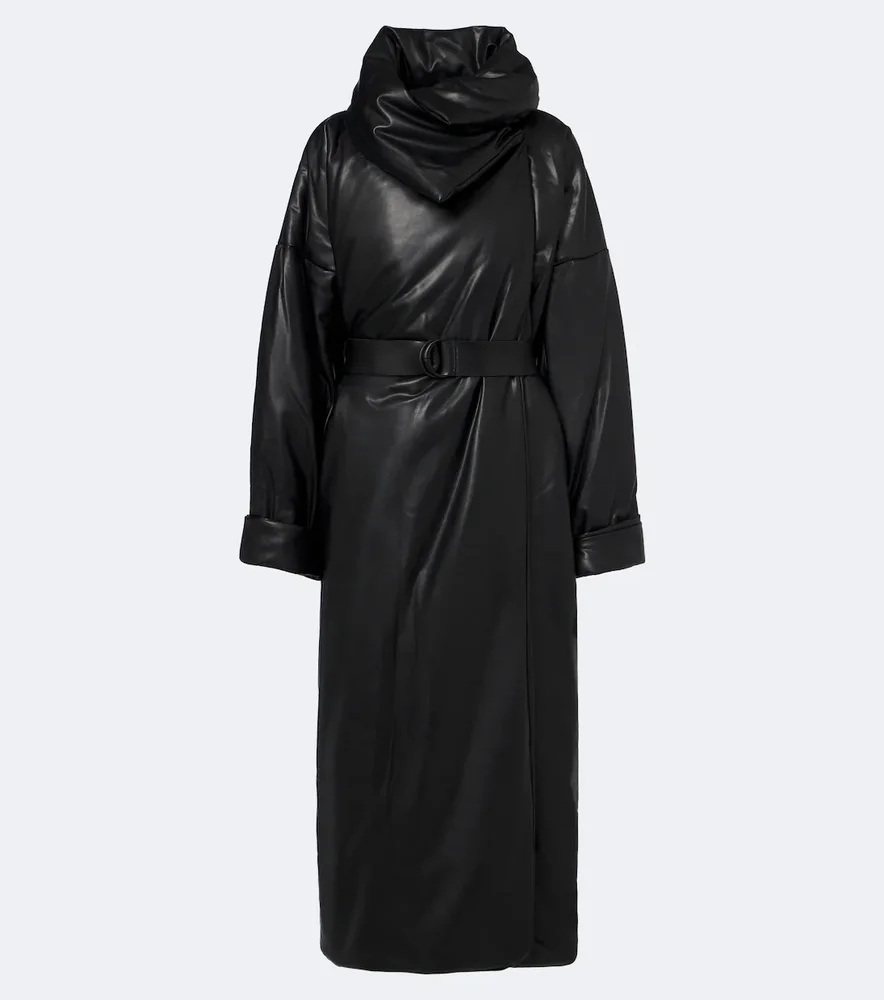 Belted padded oversized coat