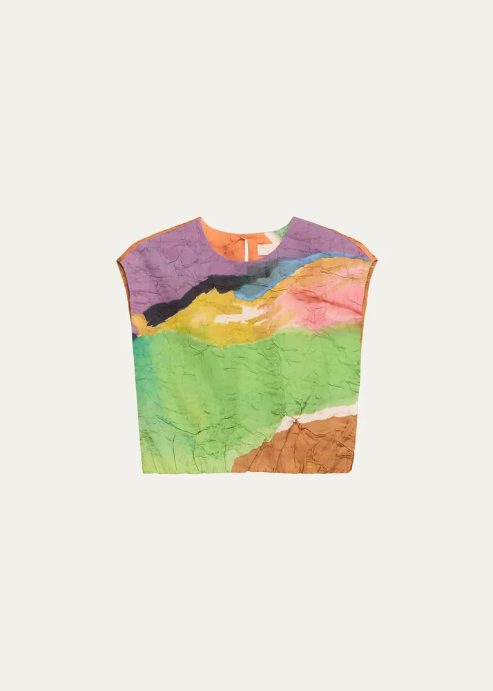 x Helen Frankenthaler Gisella Satin Crop Top