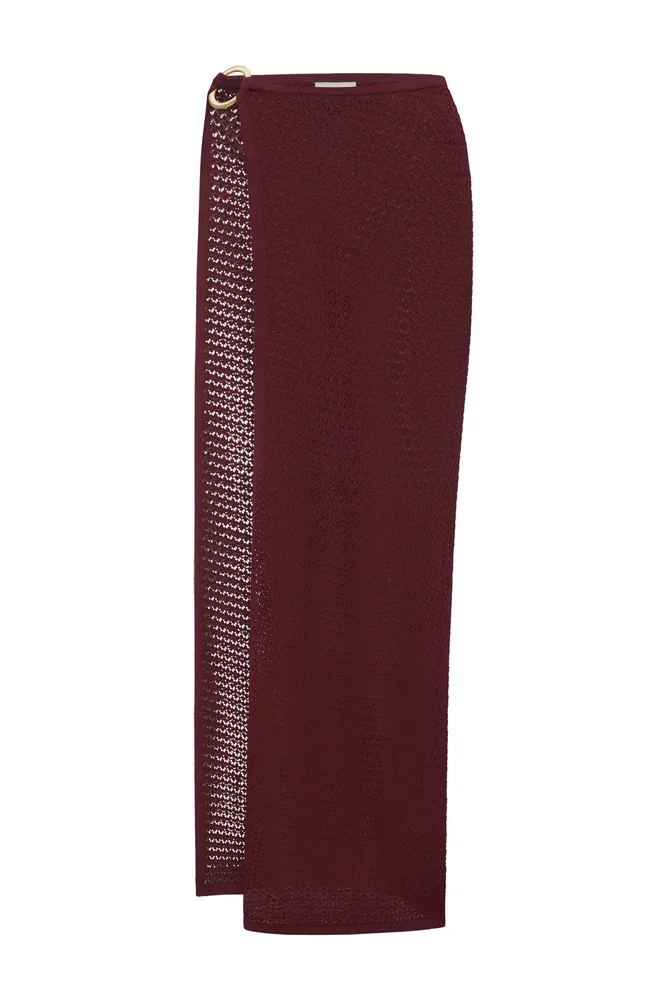 Palermo Skirt, Deep Burgundy Lace Crochet