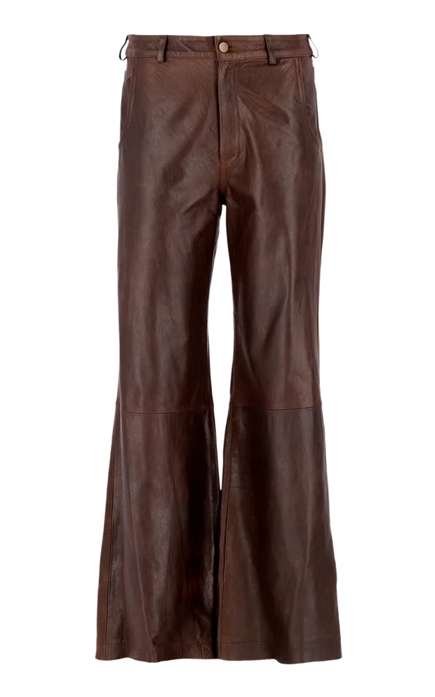 Rivero Leather Bootcut Pants