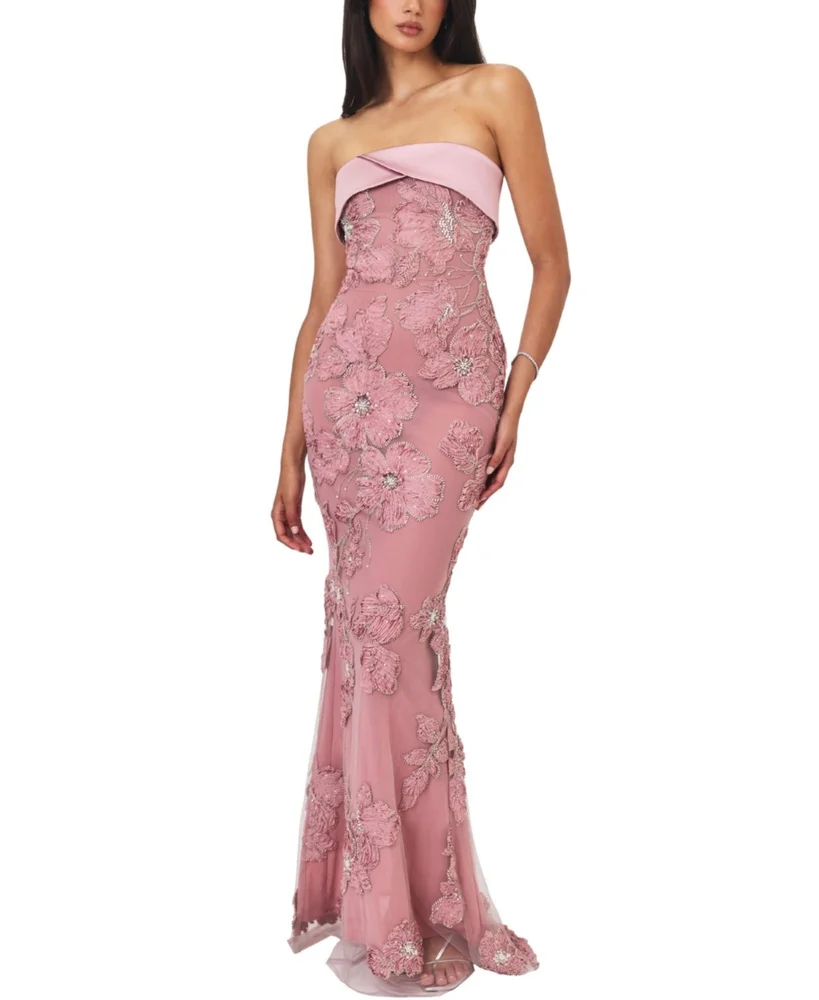 Raphaela Floral Beaded Mermaid Maxi Dress