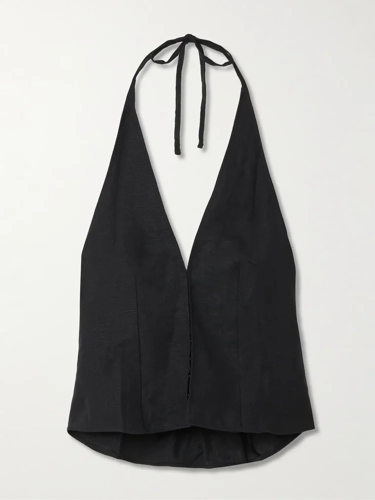 Linen halterneck top