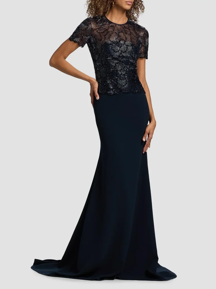 Beaded Bodice Trumpet Gown