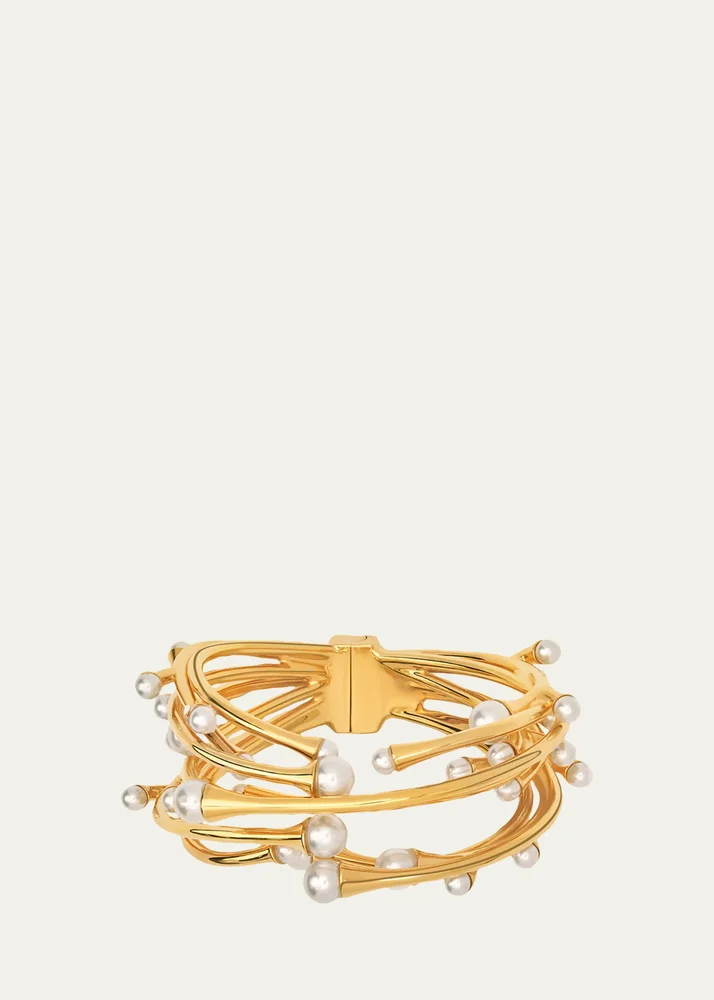 Pearly Nest Cuff Bracelet