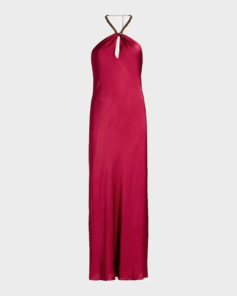 Giulia Beaded Halter Maxi Dress