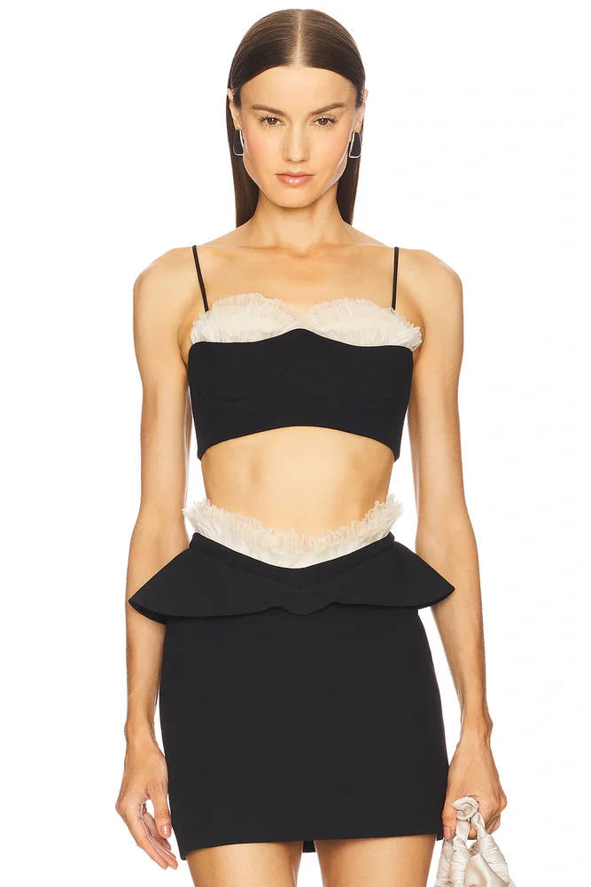 Ruffle & Feather Balconette Bra Top