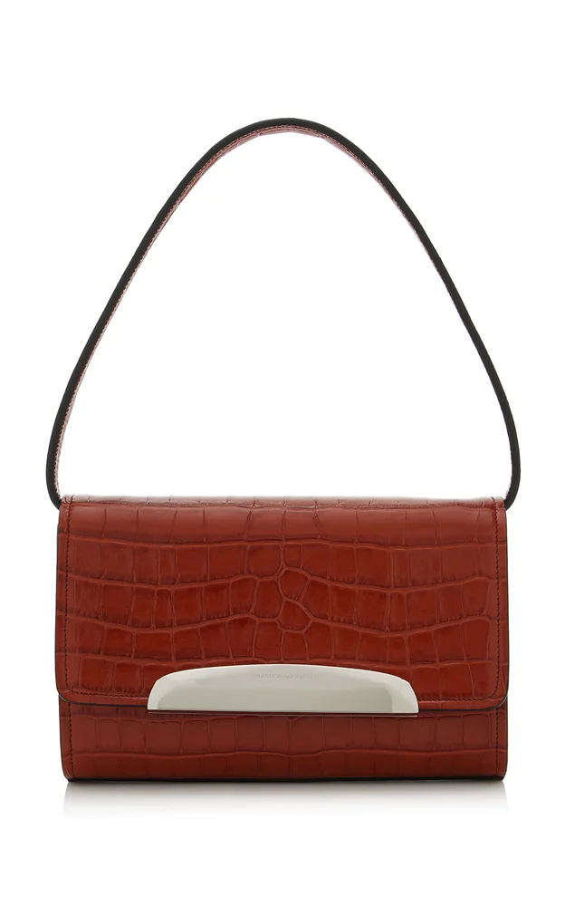 The Louise Croc-Effect Leather Pochette Bag