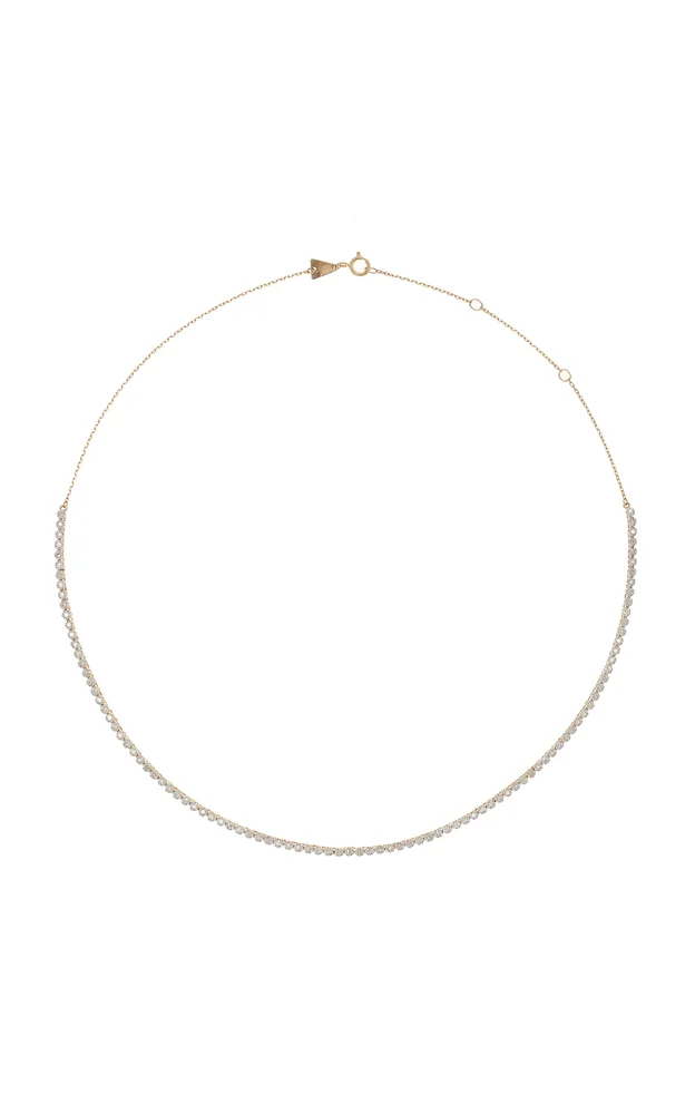 14K Yellow Gold Diamond Riviera Necklace
