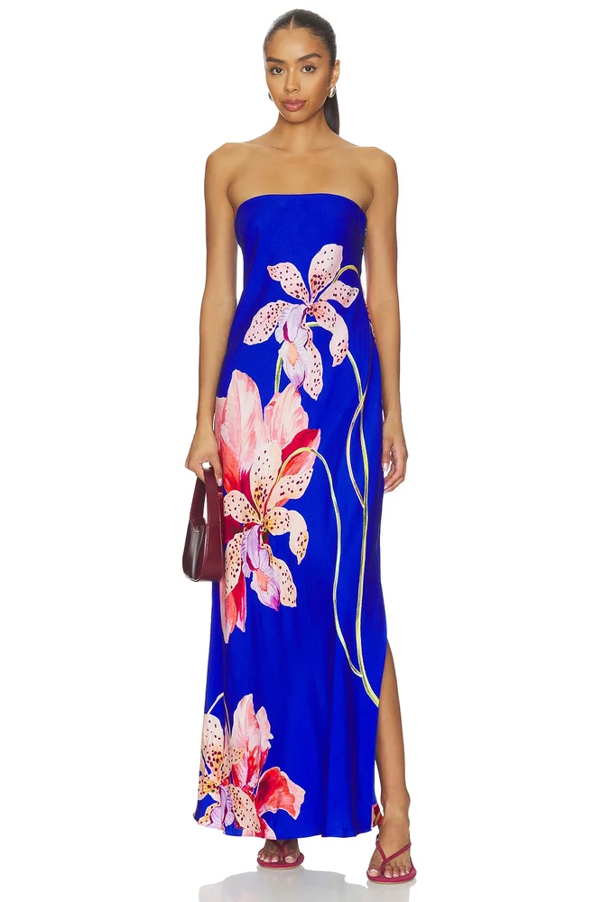 Vera Satin Floral Maxi Dress