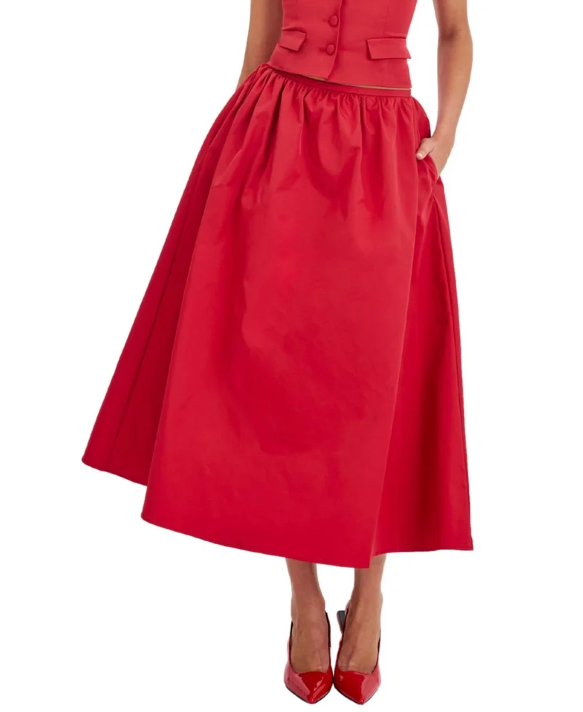 Ursel Gathered A-Line Midi Skirt
