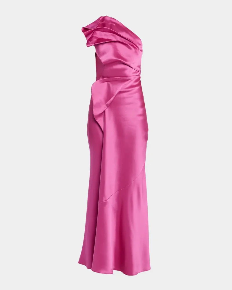 Werona Satin One-Shoulder Gown