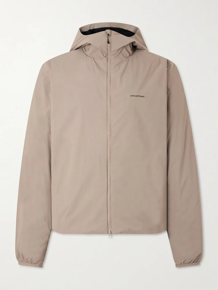 Level Alpha Logo-Print Fleece-Trimmed Recycled-Shell Jacket
