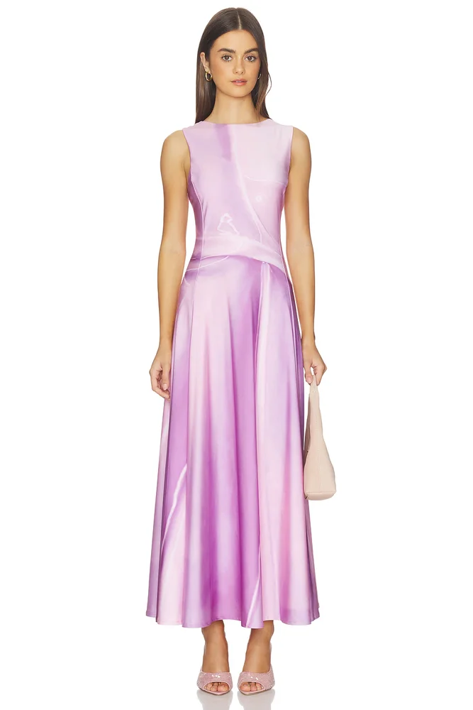 Illusion Print Kate Liquid Maxi Dress