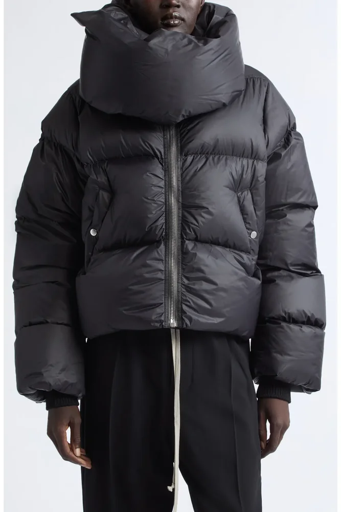 Funnel Neck Cropped Puffer Jacket