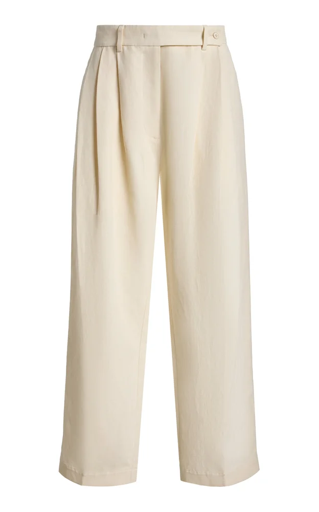 Linen Wide Leg Pleated Pants