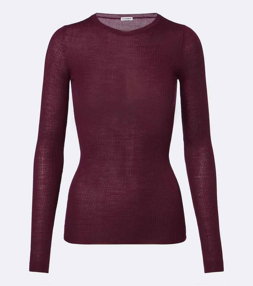 Ribbed-knit wool sweater