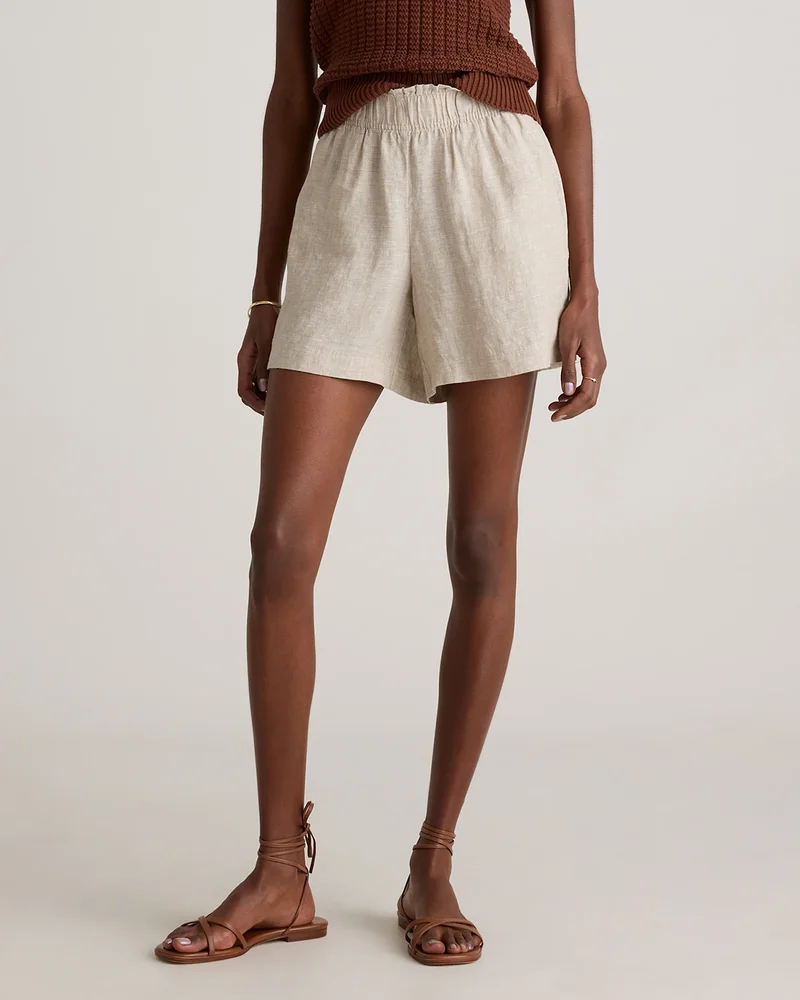 100% European Linen High Waisted Shorts