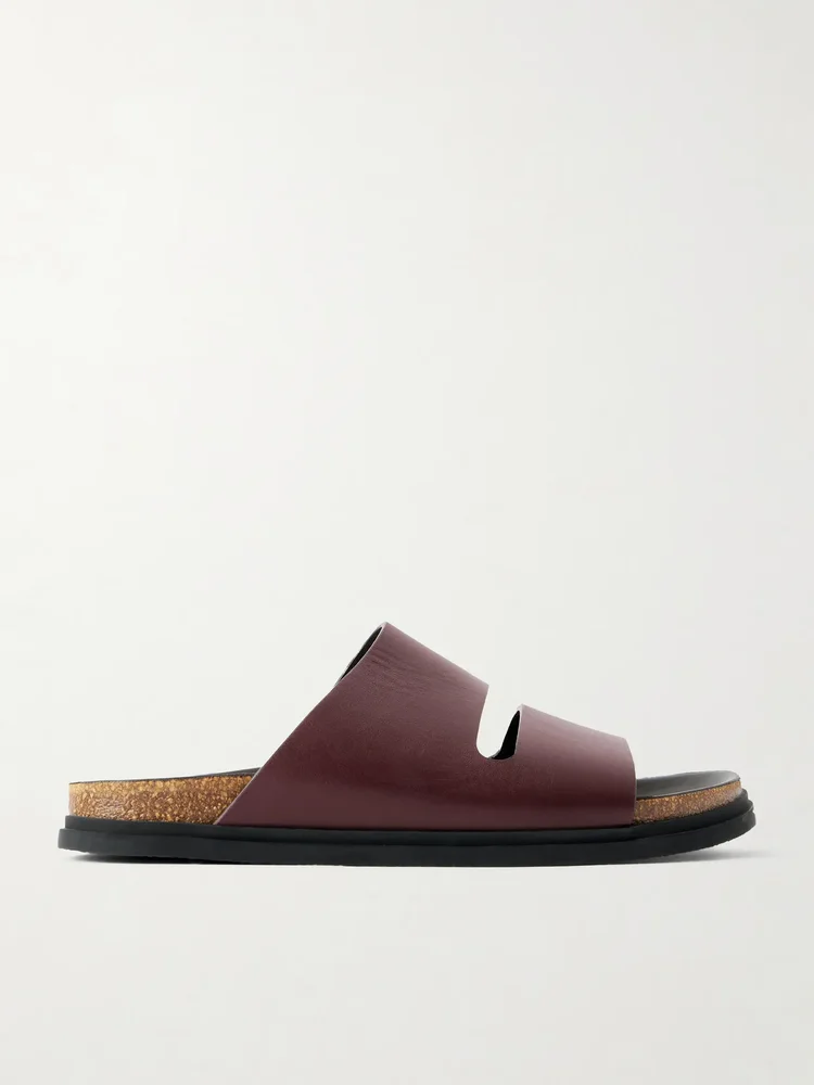 Band leather flat sandals