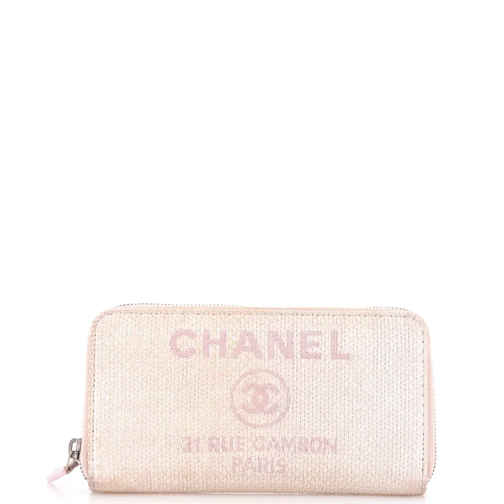 Deauville Zip Around Wallet Raffia Long