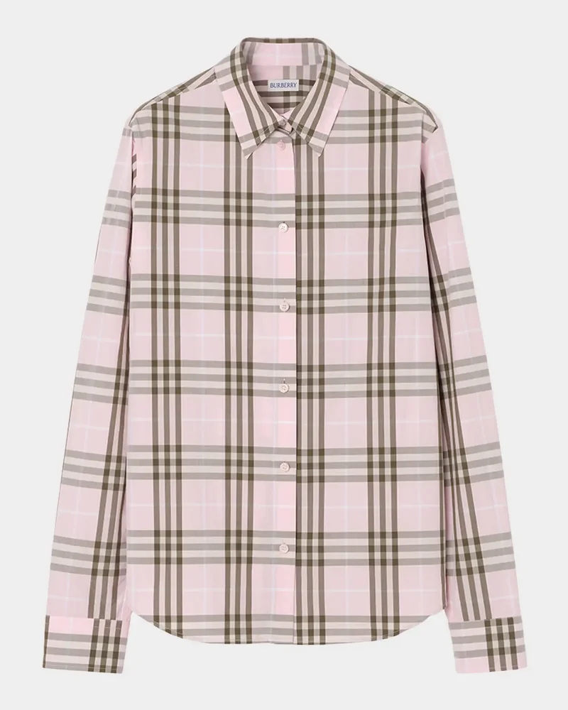 Emma Check Cotton Poplin Button-Down Shirt