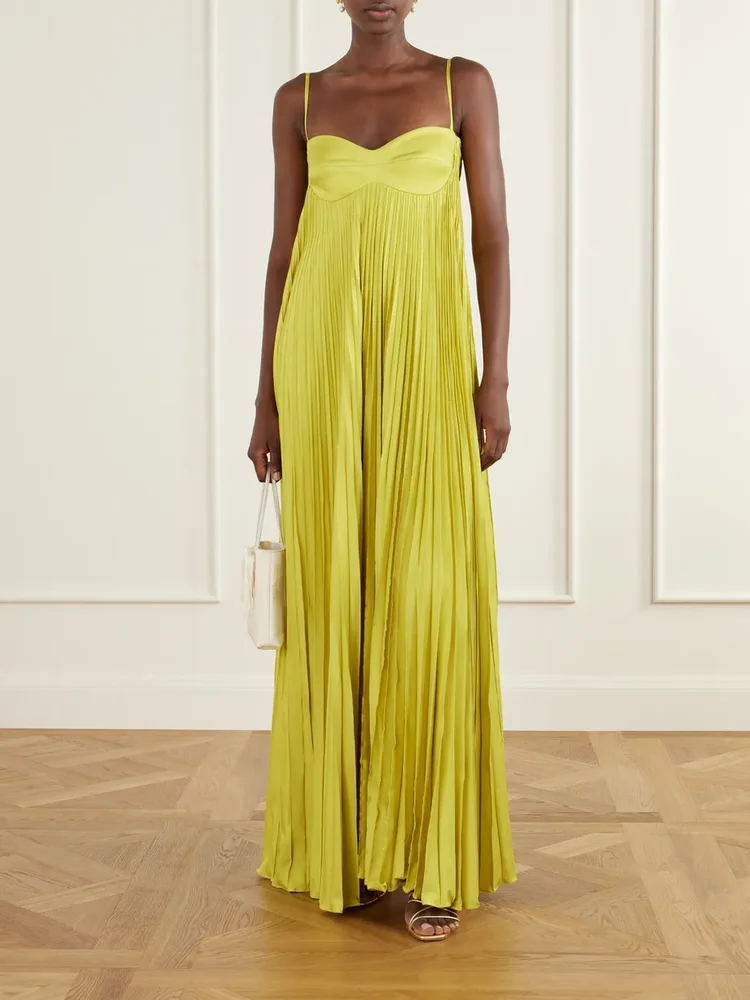 Para Ella plissé jersey maxi dress