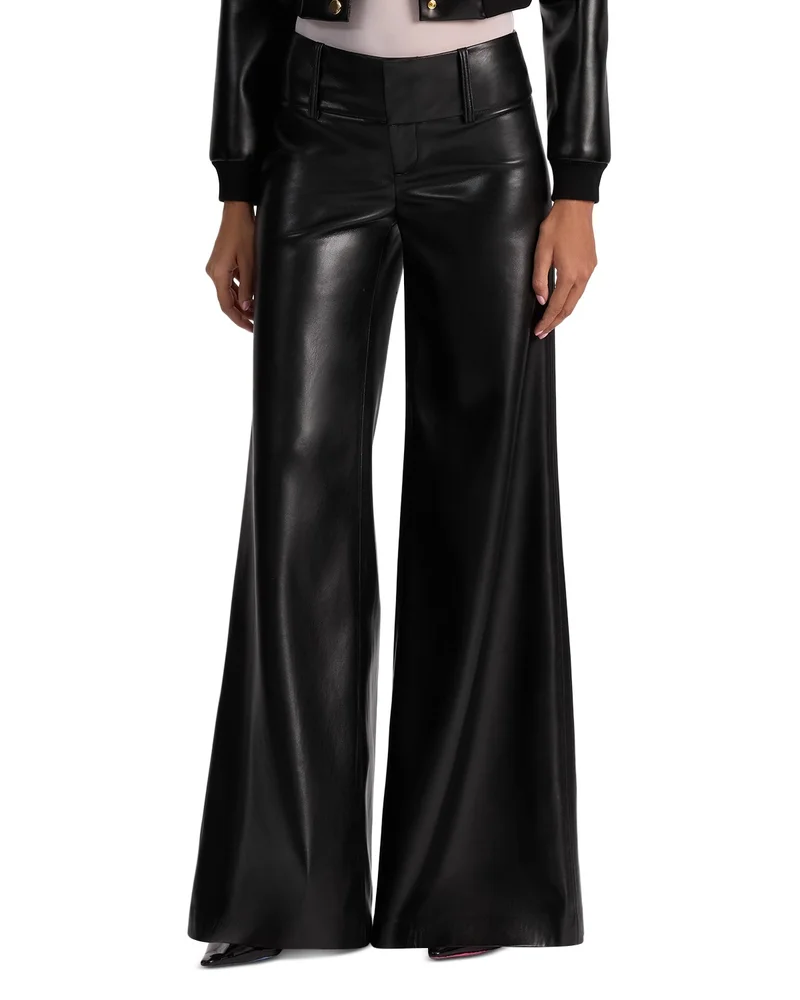Faux Leather Wide Leg Pants