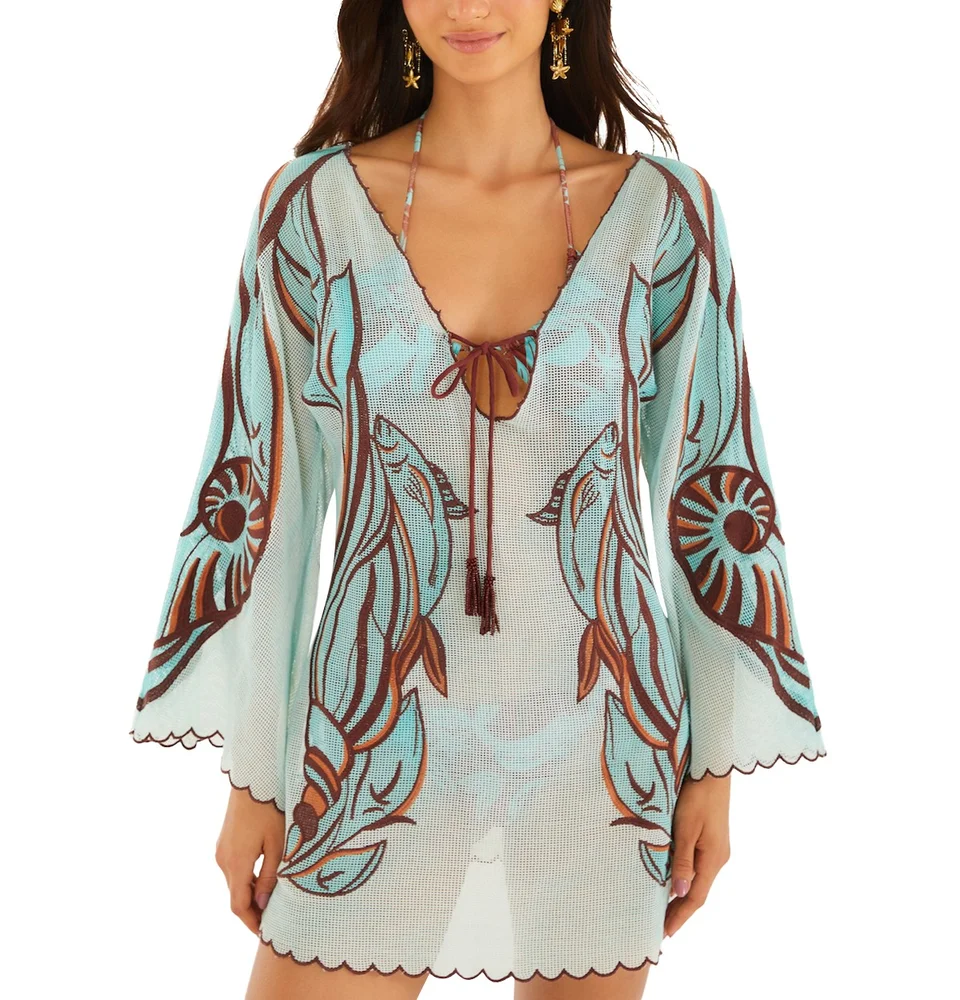 Pink Spring Arabesc Embroidered Mini Dress