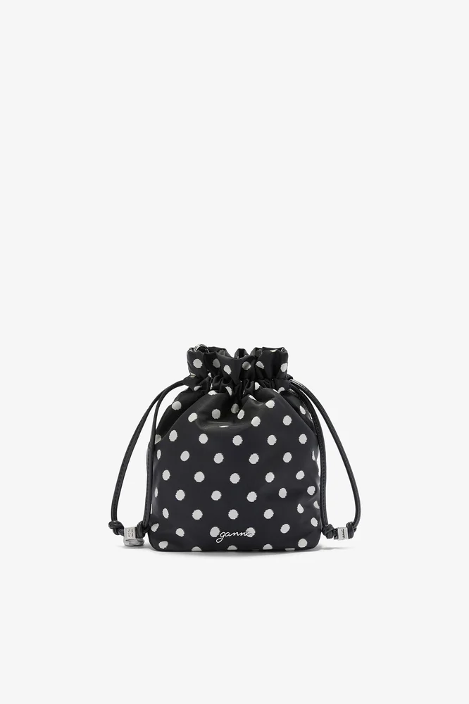 Printed Bou Bucket Pouch with Dots
