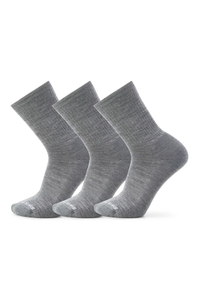 3-Pack Everyday Solid Rib Crew Socks